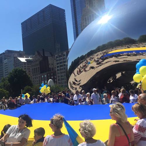 Виконання гімну України у Чикаго