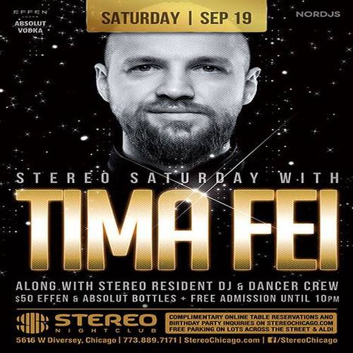 SATURDAY September 19 - Stereo Saturday with Tima Fei (NORdjs)
