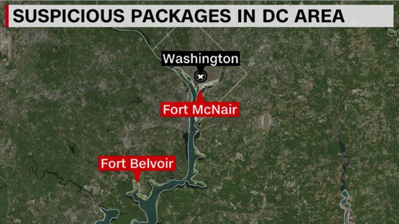 На військові об’єкти США прийшли пакунки з вибухівкою