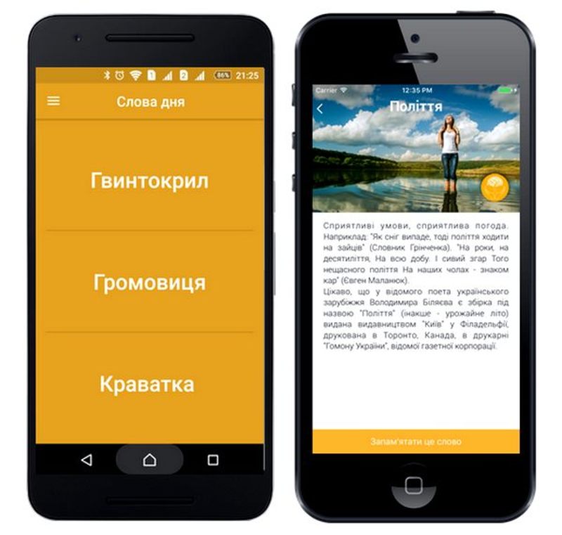 Представлено додаток для вивчення української мови