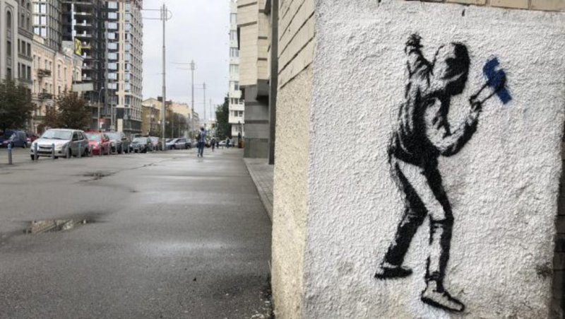 В Києві з’явились ймовірні малюнки знаменитого художника Бенксі