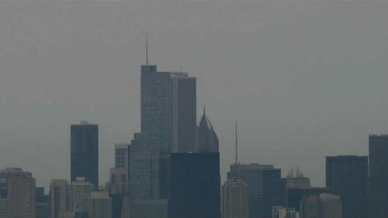 Haze in Chicago Area Caused by Smoke From Forest Fires in Canada