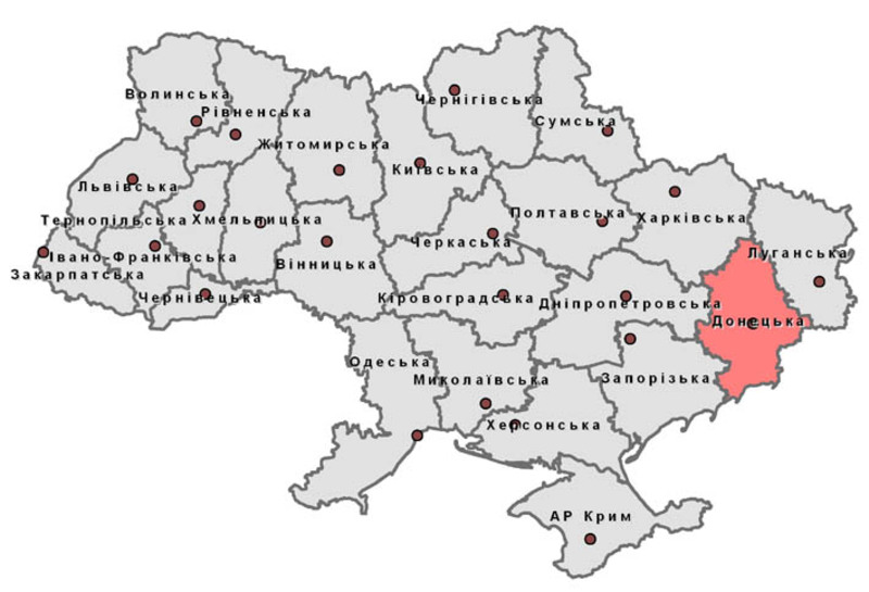 Нові межі районів Донецької області