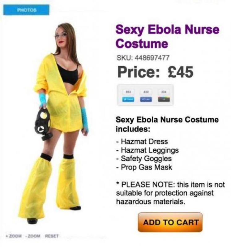 У мережі з’явилися сексуальні костюми медсестри у стилі Еболи