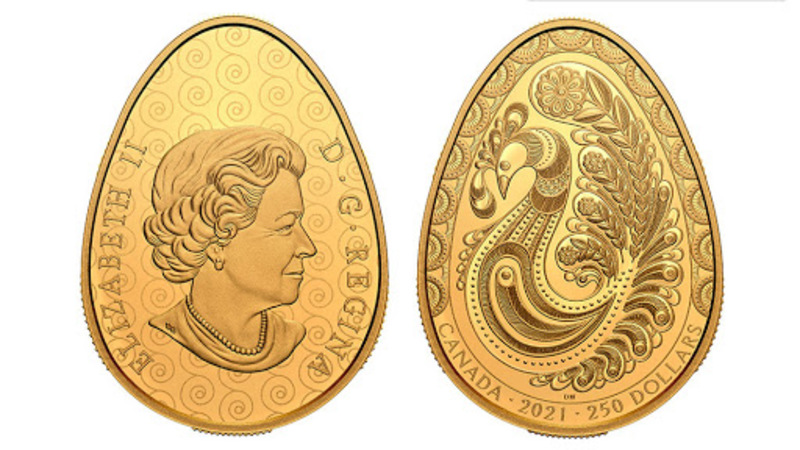 У Канаді випустили монету у  формі української писанки з портретом Єлизавети II
