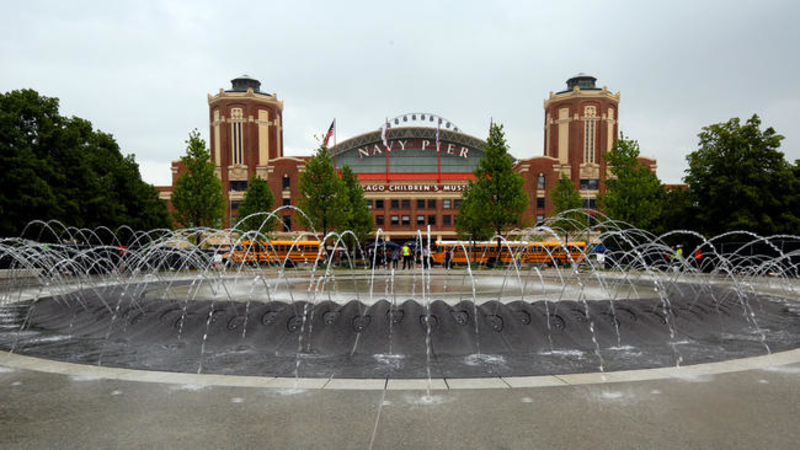 The new fountain at Navy Pier is open
