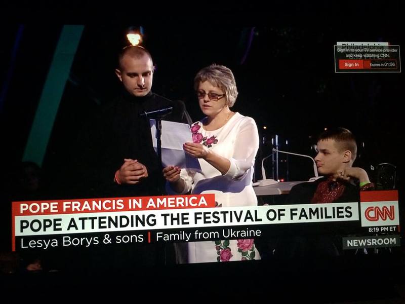 A Ukrainian  family shared their story with the Pope in Philadelphia