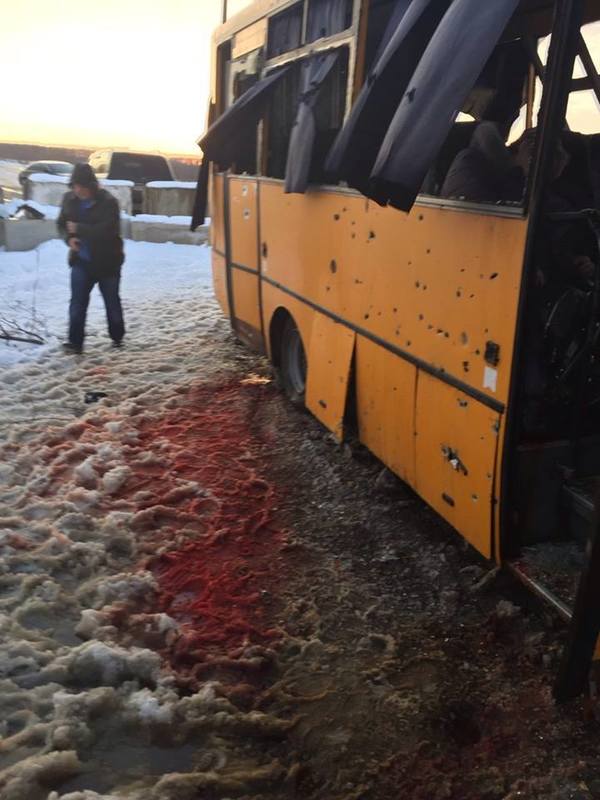 At Least 10 Civilians Killed By Shelling While On A Bus Near Volnovakha