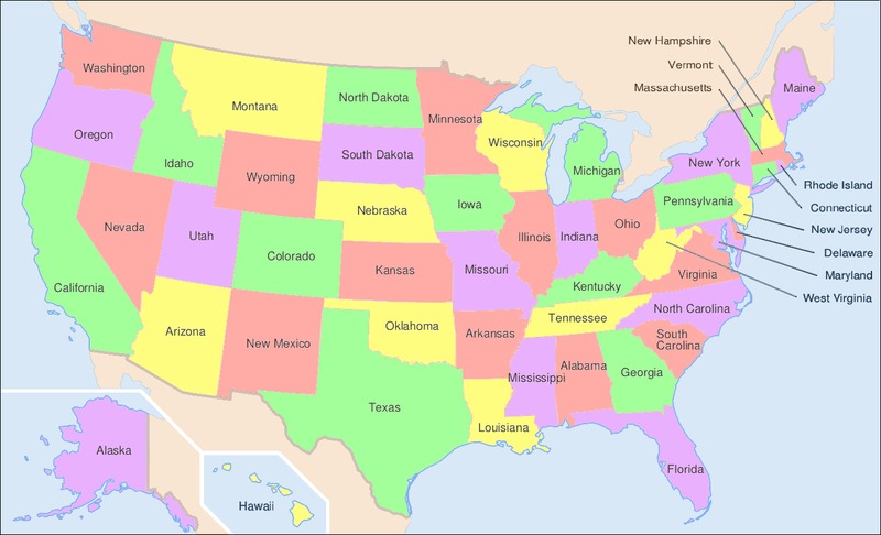 Найслабша сторона кожного штату США
